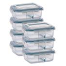 Kit 7 Pote de Vidro Hermético Com Divisoria 640ml Marmita
