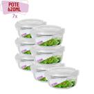 Kit 7 Pote Vidro Hermético 4 Travas Redondo 620ml Marmita