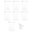 Kit 7 Potes Acrílico Redondo com Tampa 12l + 7 Conchas 600ml