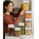 Kit 7 Potes Acrílico Tampa Hermética Armazenar Alimentos Condimentos Conserva Arroz Feijão Cereais C