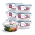Kit 7 Potes Hermético Redondo De Vidro Com Tampa 620ml