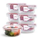 Kit 7 Potes Hermético Redondo De Vidro Com Tampa 620ml Kit 7 Potes Hermético Redondo De Vidro Com Tampa 620ml