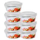 Kit 7 Potes Hermeticos p/ Refeição Mantimentos 620ML Tampa