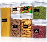 Kit 7 Potes Hermeticos Porta Alimentos Com Trava Anti-Vazamento