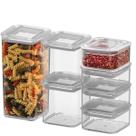 Kit 7 Potes Herméticos Porta Mantimento Empilhável Armazenar Alimento Coza Brinox