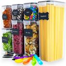 Kit 7 potes mantimentos hermeticos Quadrado Alimentos E Cozinha para Cozinha Acrilico Empilháveis