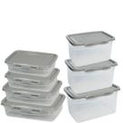 Kit 7 Potes Tamanhos Variados Cinza