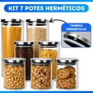 Kit 7 Potes Tampa Inox (3x 700ml / 2x 1000ml / 2x 1500ml)