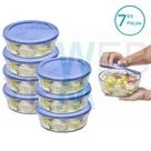 Kit 7 Potes Tigela de Vidro com Tampa Plástica Laguna 1,5 Litros Vitazza:Para Servir, Organização de Cozinha e Geladeira, Opção Sustentável