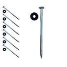 Kit 7 Prego 100mm Para Telha Com Arruela Vedação 22mm 20X42 Madeira Cobertura Telhado Plastico Fibra