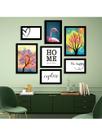 Kit 7 Quadros Decorativos Placas Flamingo Explore Arvore