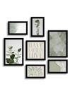 Kit 7 Quadros Decorativos Placas Folhas Verde Organico