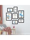 Kit 7 Quadros Decorativos Placas Frases Motivacionais Flor Coração