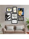 Kit 7 Quadros Decorativos Placas Inspire Amarelo e Azul