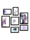 Kit 7 Quadros Decorativos Placas Lilás Lúdico Flores