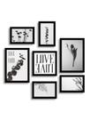 Kit 7 Quadros Decorativos Placas Love Folhas