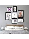 Kit 7 Quadros Decorativos Placas Voar Borboleta