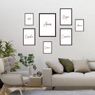 Kit 7 Quadros Decorativos Sentimentos - com vidro