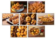 Kit 7 Quadros Salgado Kibe Coxinha Bolinha Queijo Lanchonete