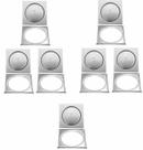 Kit 7 Ralo Click Inteligente Em Inox 10x10 Cm + Porta Ralo Kit 7 Ralo Click Inteligente Em Inox 10x10 Cm + Porta Ralo