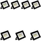 Kit 7 Refletor Led Volter Ip65 50w 6500k Preto 4000lm