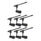 Kit 7 Suporte Microfone Mesa Bumbo Amplificador Metal IBOX
