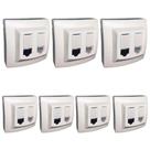 Kit 7 Tomada de Rede RJ45 + Telefone RJ11 Cat5 Pial Legrand