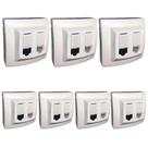 Kit 7 Tomada Sobrepor Rj45 + Rj11 Cat6 Branca Pial 675049 Kit 7 Tomada Sobrepor Rj45 + Rj11 Cat6 Branca Pial 675049