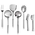 Kit 7 Utensílios De Cozinha 100% Inox Prateado Kit 7 Utensílios De Cozinha 100% Inox Prateado