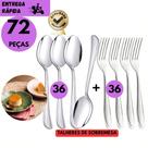 Kit 72 Talheres Jogo de Sobremesa de Aço Inoxidável Colher e Garfo de Sobremesa Elegantes Durável De