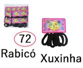 Kit 72 Unidades Liga Elástico Meia Xuxinha Preto para Prender os Cabelos