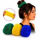 Kit 72 Xuxinhas Xuxão De Cabelo Verde Azul e Amarelo 8cm