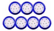 Kit 7un Luz Led Piscina Luz Rgb 12v 9w 80mm 990 Lumens