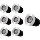Kit 7x Balizador Blindado Piso LED 1W IP65 Bivolt Branco Quente