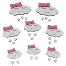 Kit 8 Apliques Decorativos de Parede Nuvem MDF Infantil Quarto de Bebê Kit 8 Apliques Decorativos de Parede Nuvem MDF Infantil Quarto de Bebê