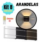 Kit 8 Arandelas 2 frisos 2 fachos Para Fachadas e Jardins , Luminária Decorativa para Parede Externa e Interna Corredor, Jardim, Muro e Piscina