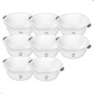 Kit 8 Bacia Plastica Para Limpeza e Uso Geral Hydrus Transparente 5L Sanremo