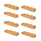 Kit 8 Bandejas De Bambu Oval Banheiro Lavabo Petisqueira Decoração