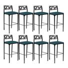 Kit 8 banquetas Eliza Gourmet Azul turquesa-Gat Magazine