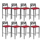 Kit 8 Banquetas Luiza material sintético Vermelho-gat Magazine