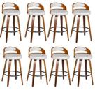 Kit 8 Banquetas para Cozinha Altas Giratórias Madeira Roma Rivatti
