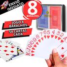 Kit 8 Baralho 54 Cartas Cada Resistente Plastificado Jogos Poker Truco Impermeável Alta Qualidade