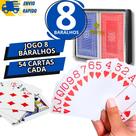 Kit 8 Baralho 54 Cartas Cada Resistente Plastificado Jogos Poker Truco Impermeável Alta Qualidade