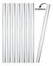 Kit 8 Bastões Agitadores 5x300mm Vidro Maciço Ponta Lapidada