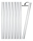 Kit 8 Bastões Agitadores 8x300mm Vidro Maciço Ponta Lapidada Kit 8 Bastões Agitadores 8x300mm Vidro Maciço Ponta Lapidada