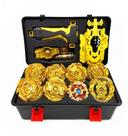 Kit 8 Beyblades Ouro De Metal Com Maleta E Puxadores