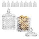 Kit 8 Bomboniere Potiche Baleiro Pote Vidro Porta Joias Decorativo Doces Decoração Redondo 8x8,5cm