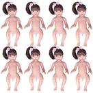 Kit 8 Boneca Reborn Nua Com Cabelo Longo Cabeça Braços Pernas e Corpinho de Vinil Siliconado Small SidNyl Para Rebornear