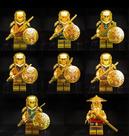 Kit 8 bonecos ninjas blocos de montar dourado ninjago espadas brinquedos