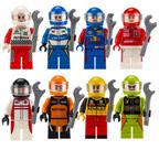 kit 8 bonecos piloto formula 1 blocos de montar brinquedos
